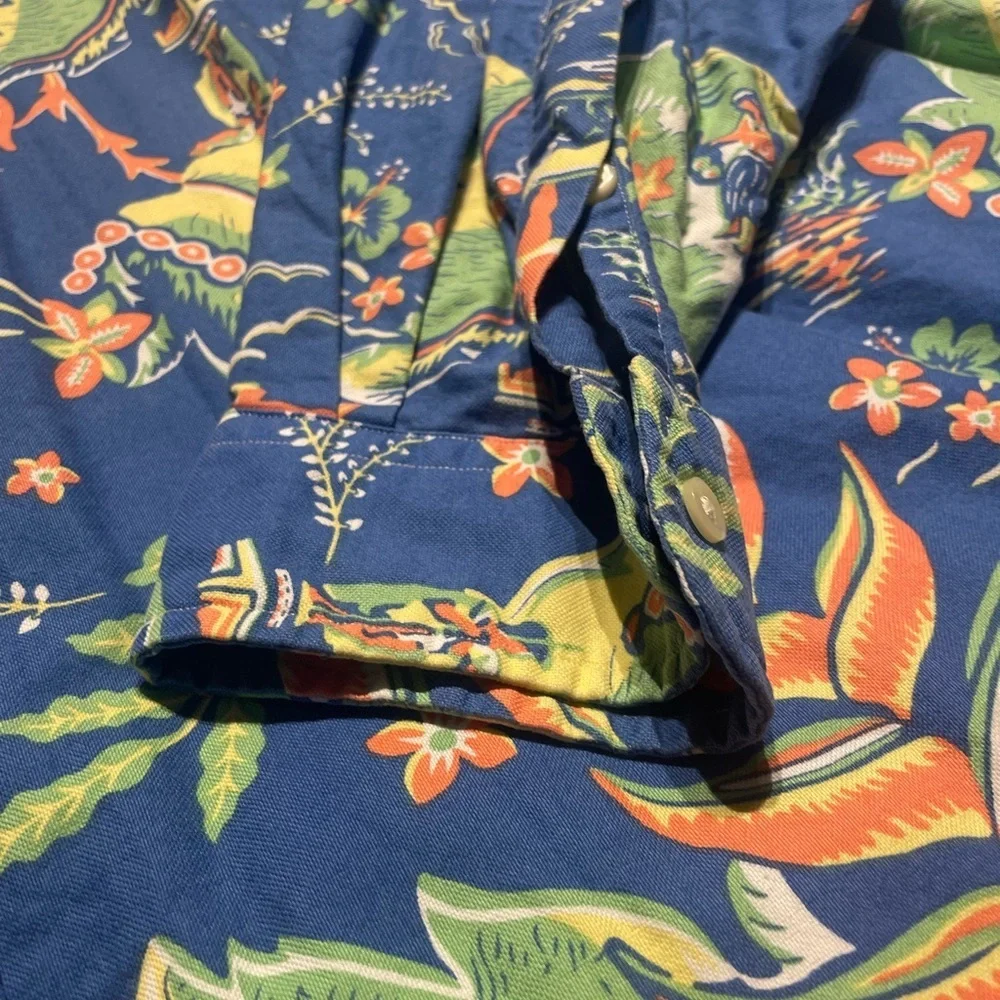 Ralph Lauren XXL Tall Classic Fit Hawaiian Long Sleeve Colorful  Shirt - Picture 3 of 7